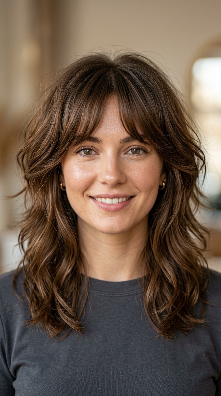 Layered Shag with Curtain Bangs