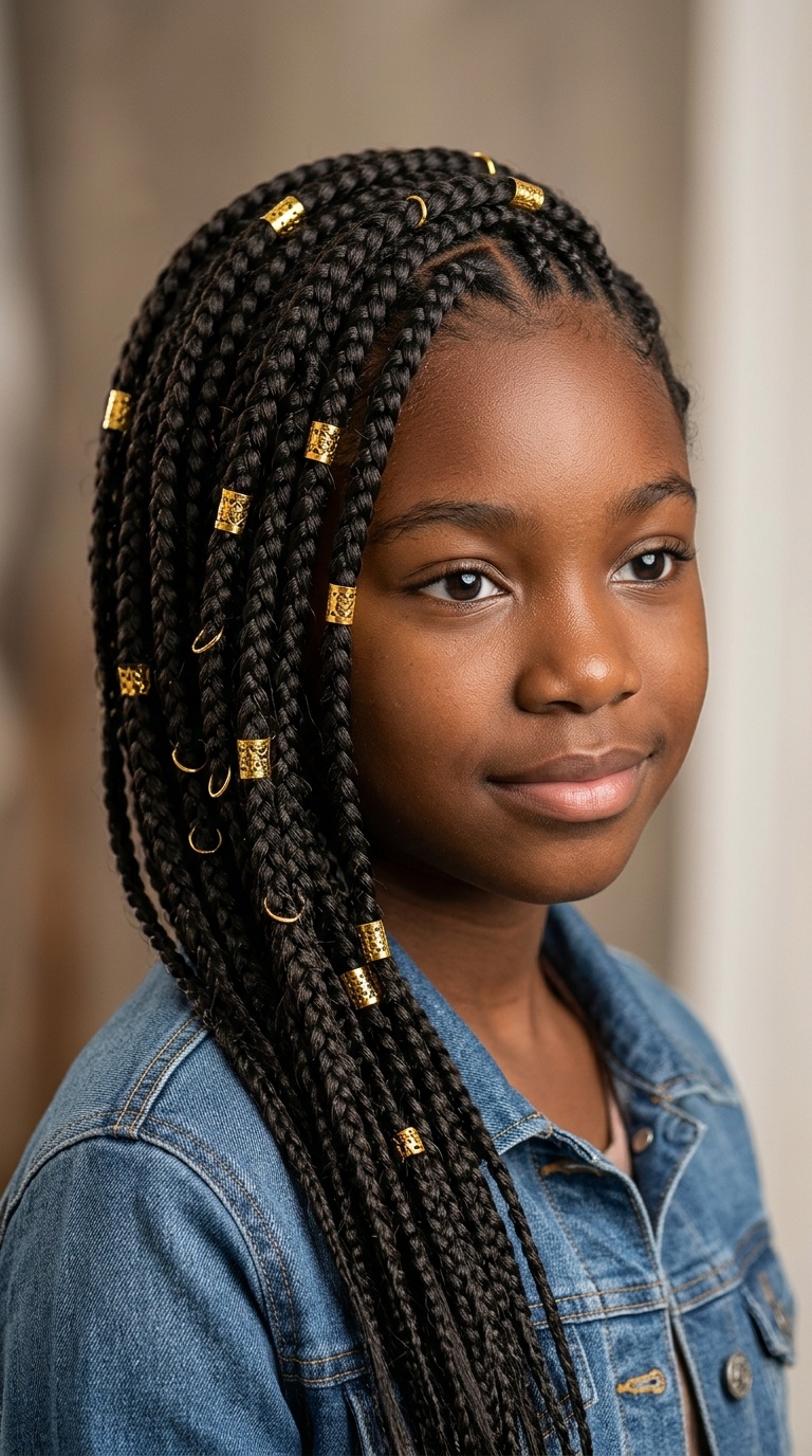 Lemonade Braids with Gold Accents