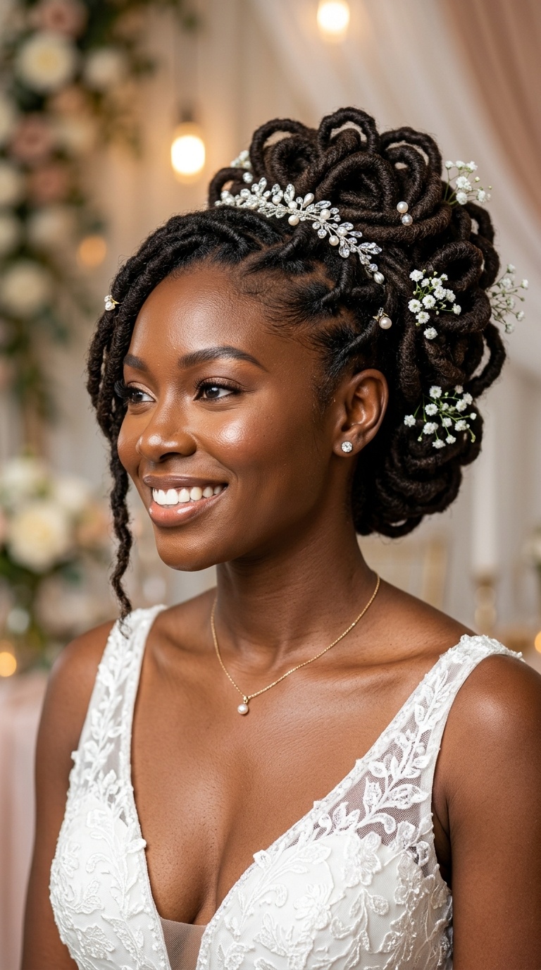 Loc'd Petal Updo