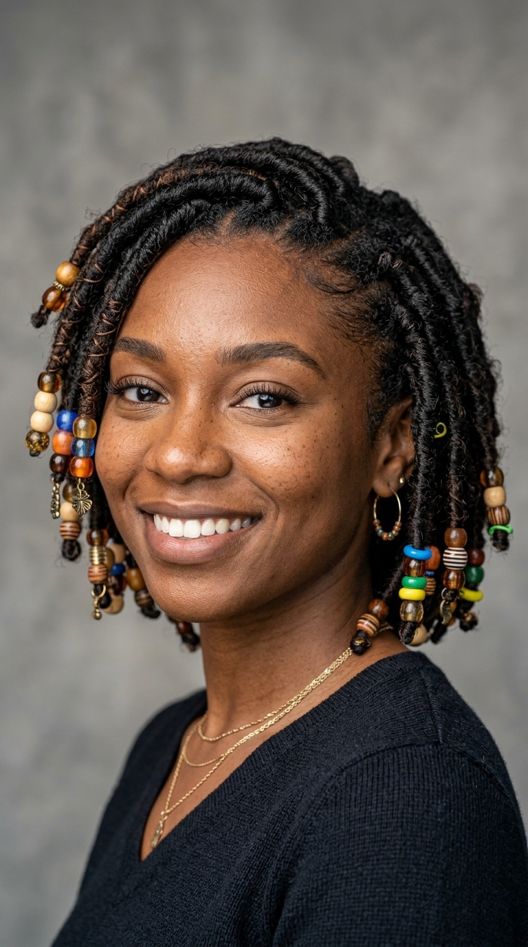 Locs with Beaded Ends