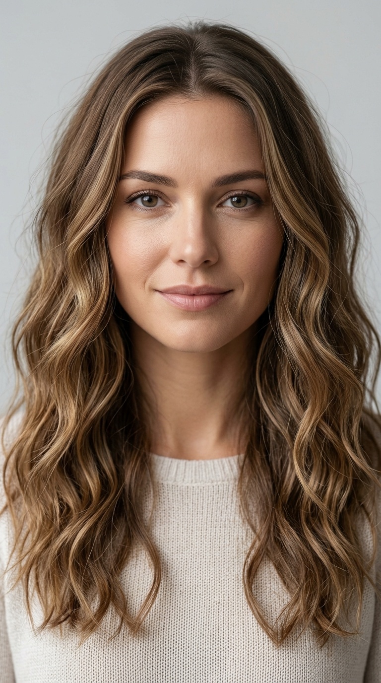 Long Beachy Waves for Oval Faces