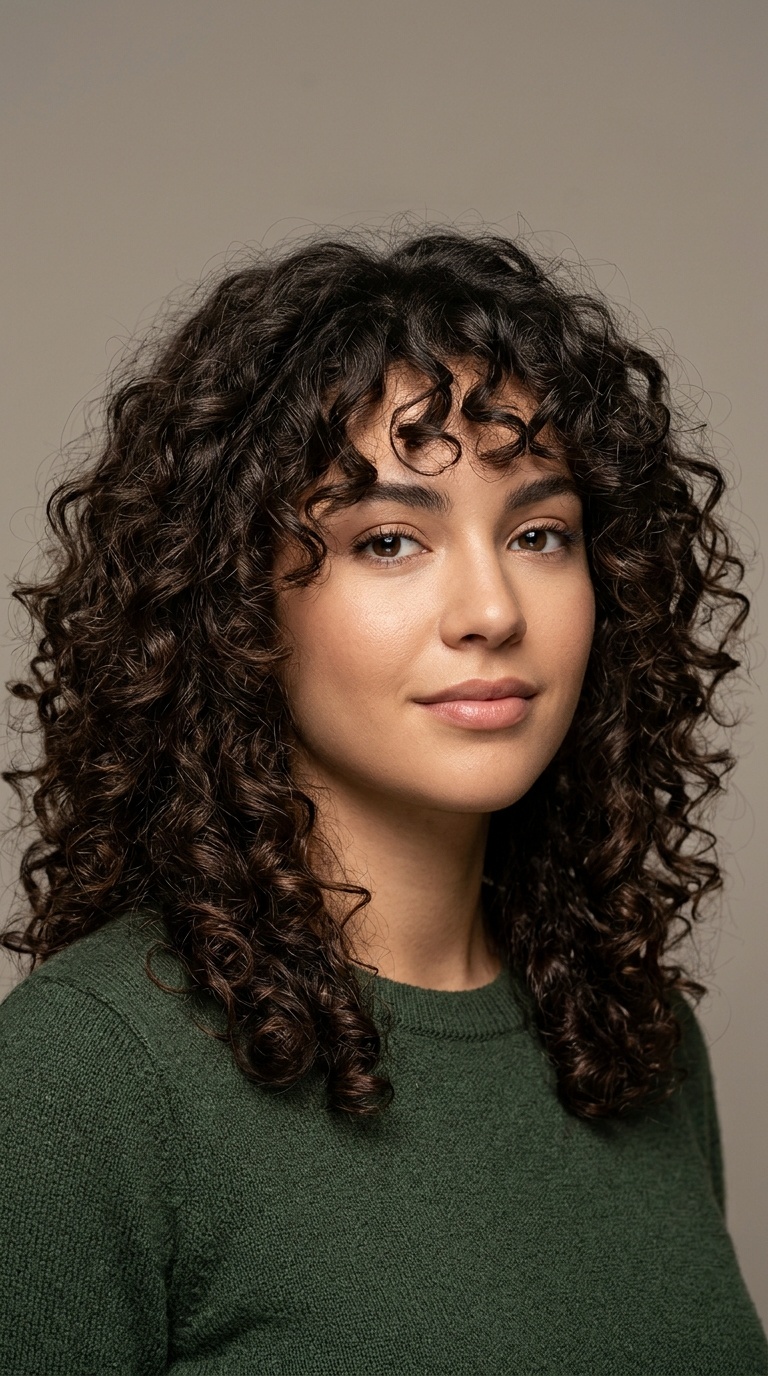 Long Curls with Chin-Length Layers