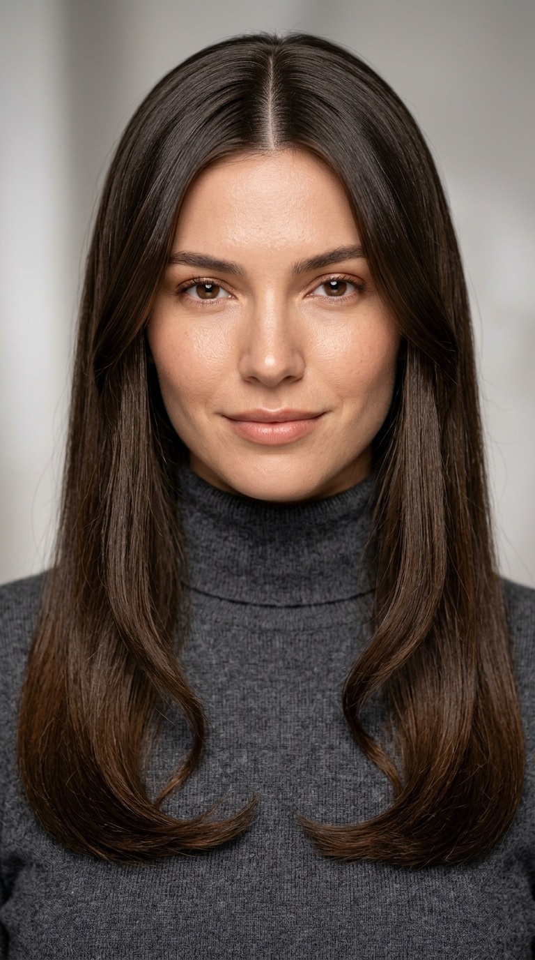 Long Hair with a Middle Part