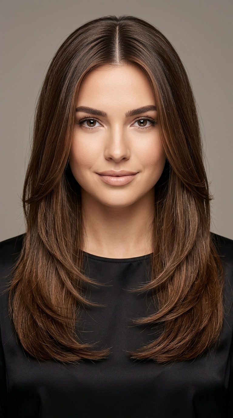 Long Layers with a Sleek Center Part