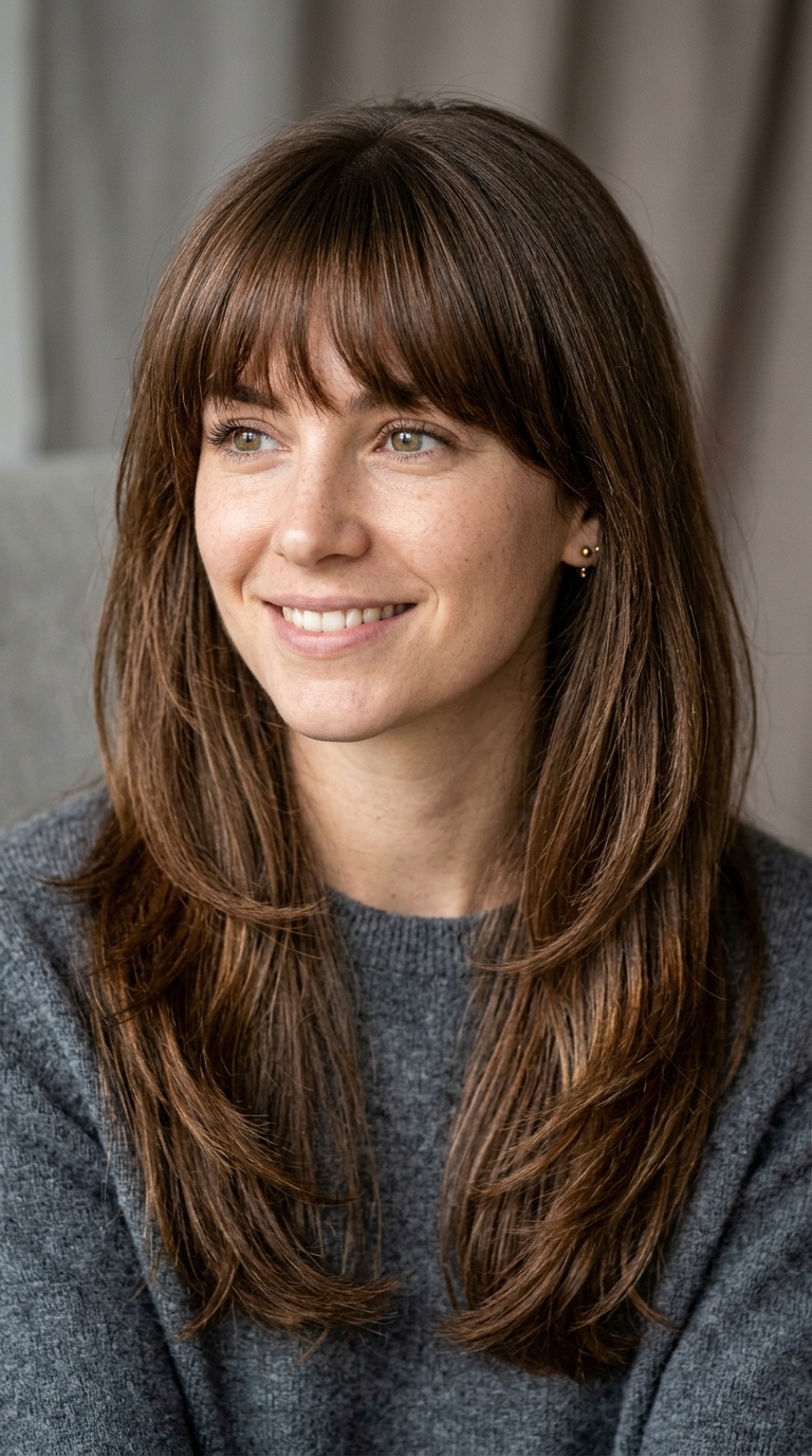 Long Layers with Bangs