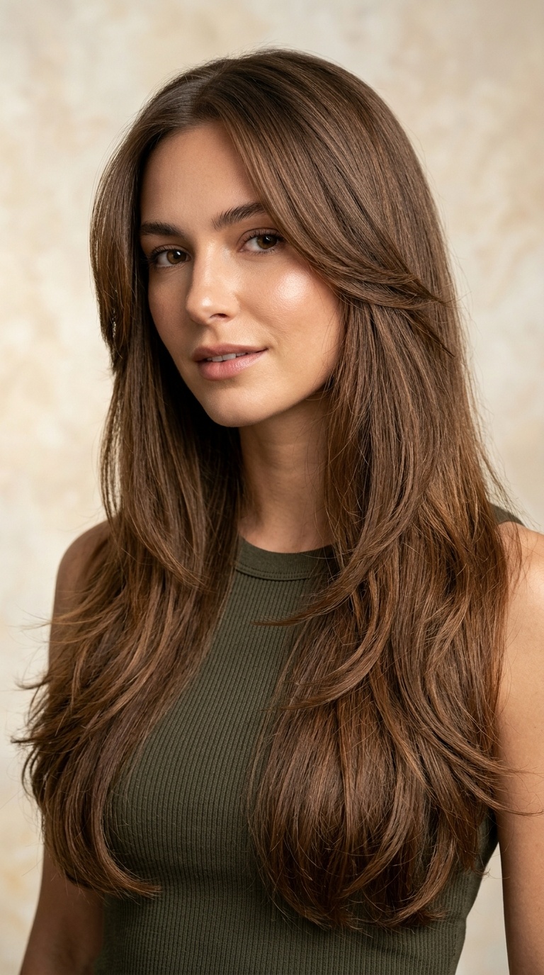 Long Layers with Face Framing