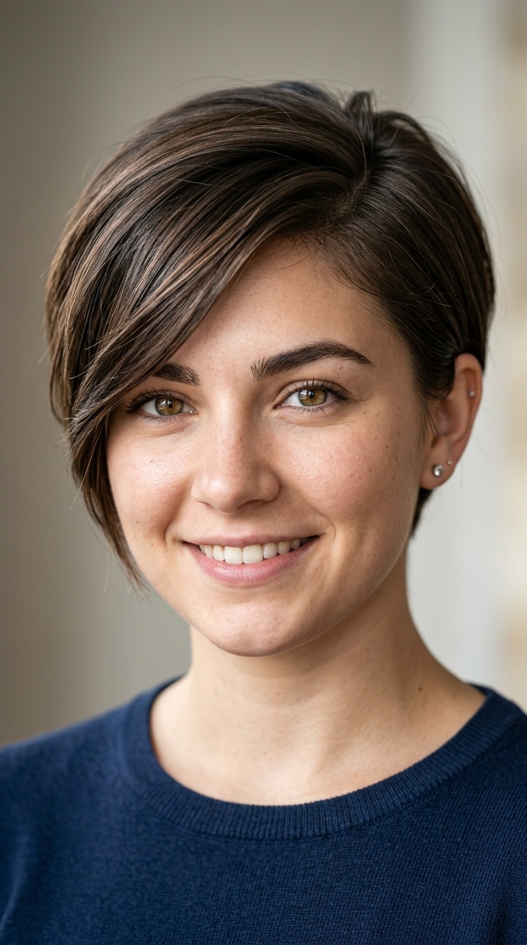 Long Pixie with Side-Swept Fringe