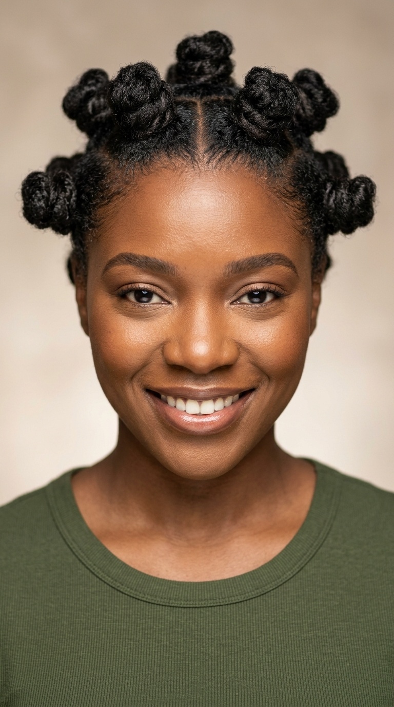 Loose Bantu Knots