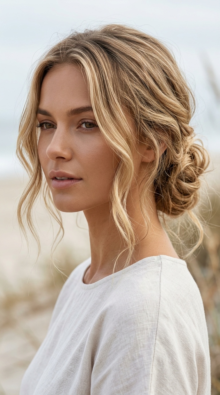 Loose Chignon with Tendrils