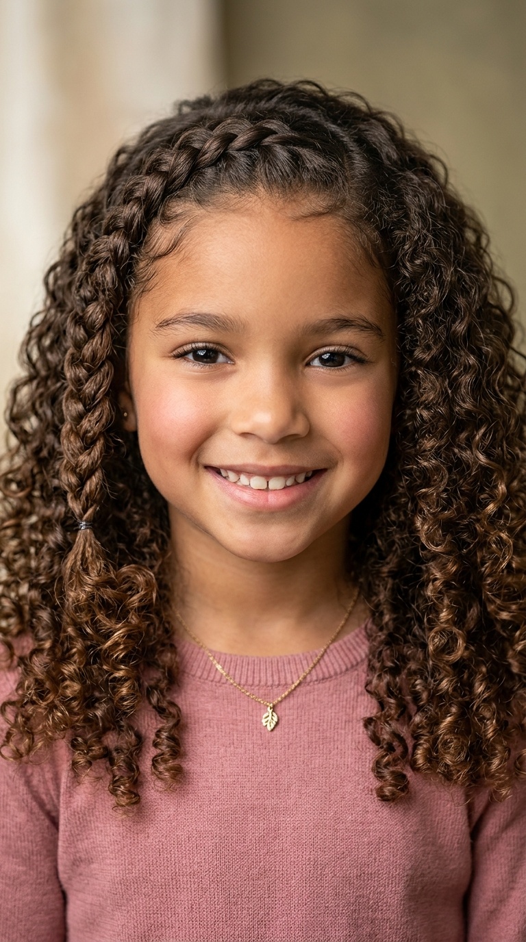 Loose Curls with Side Braid