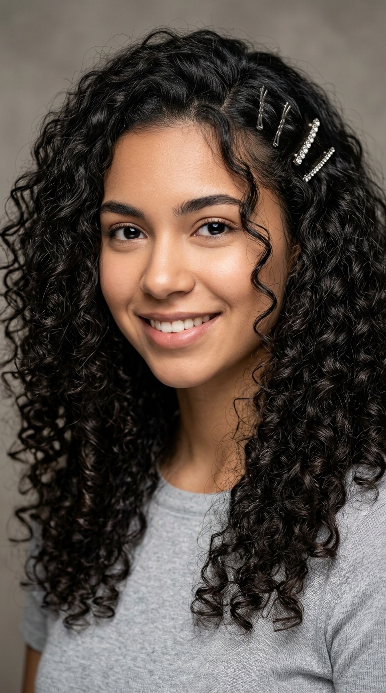 Loose Defined Curls with Clips