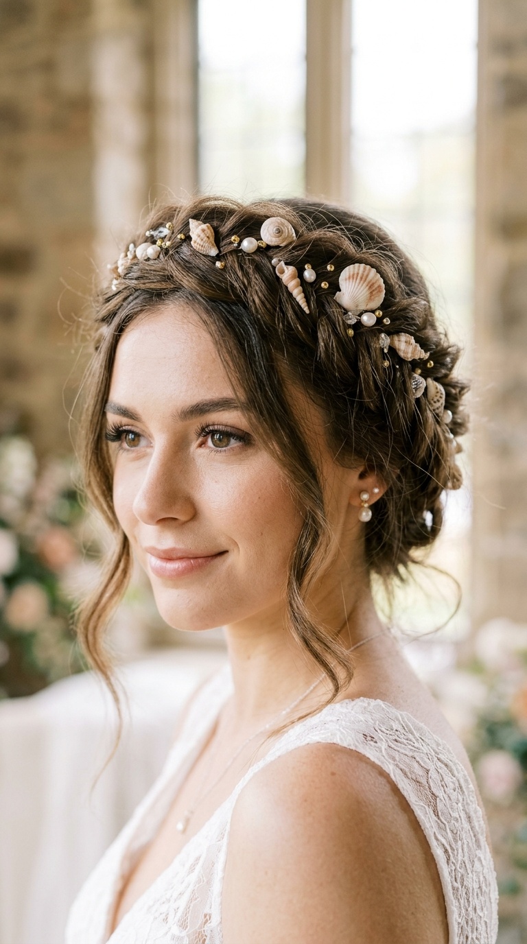Loose Fishtail Crown with Seashell Ornaments