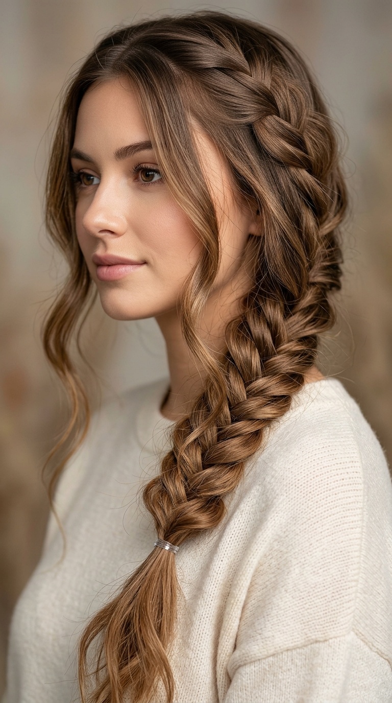 Loose Fishtail Side Braid