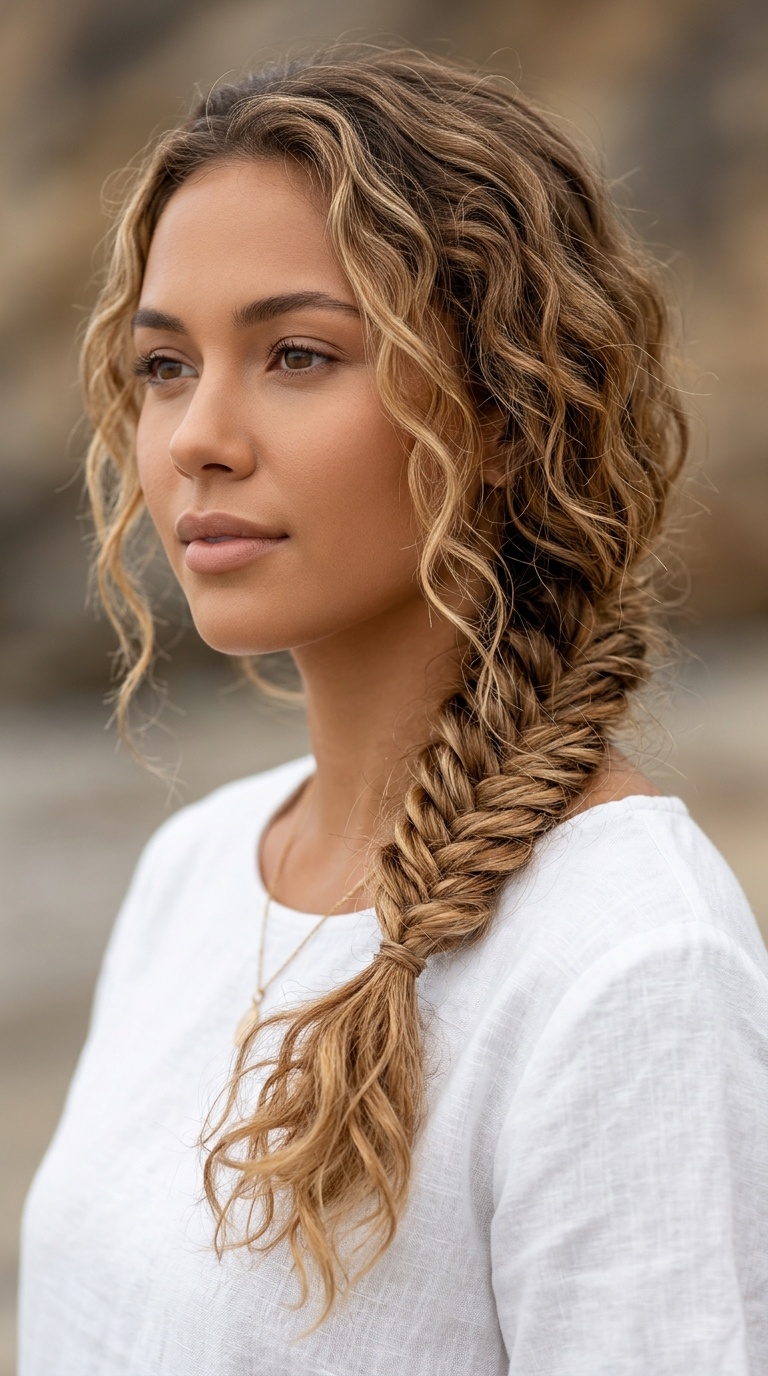 Loose Fishtail Side Braid
