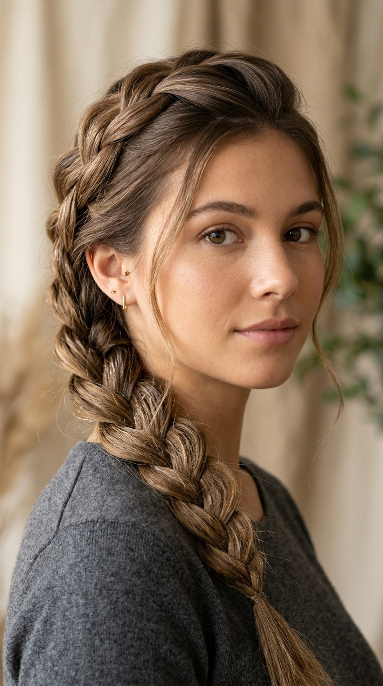 Loose French Braid with Mask Treatment