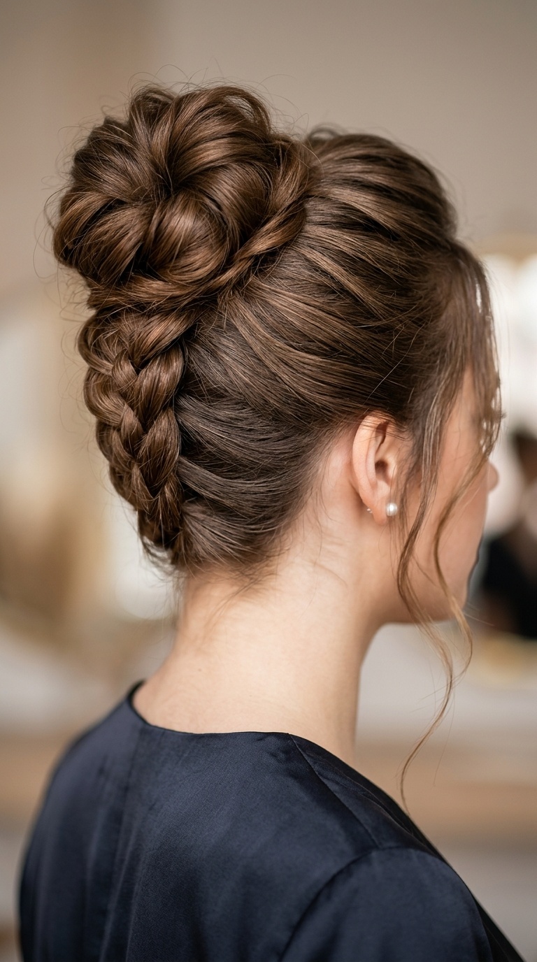 Loose Inverted Braid Bun