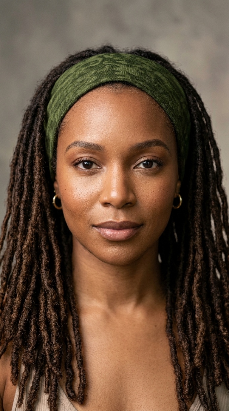 Loose Locs with Wide Headband
