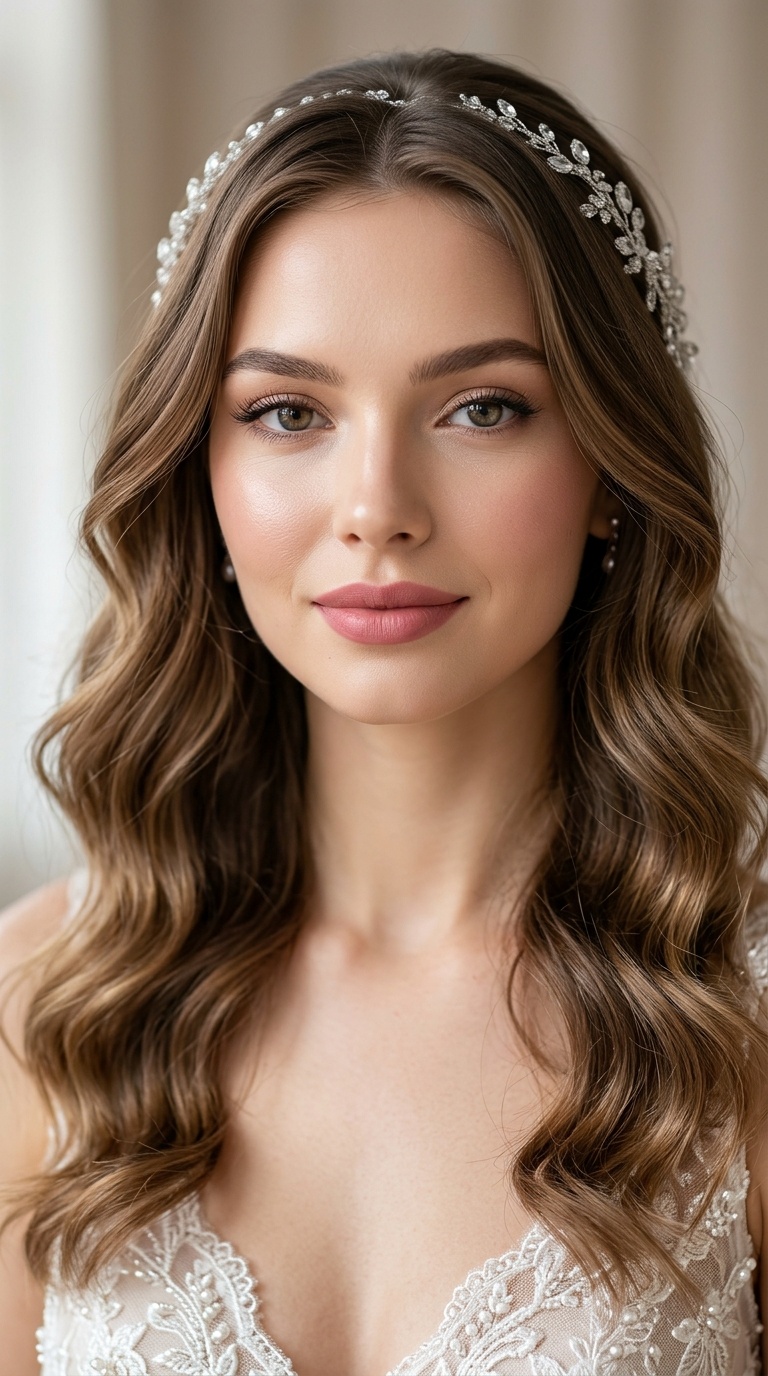 Loose Romantic Waves and Matte Rose Lips