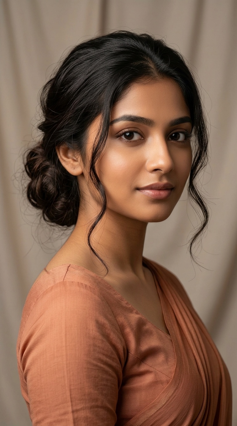 Loose Side Bun with Tendrils
