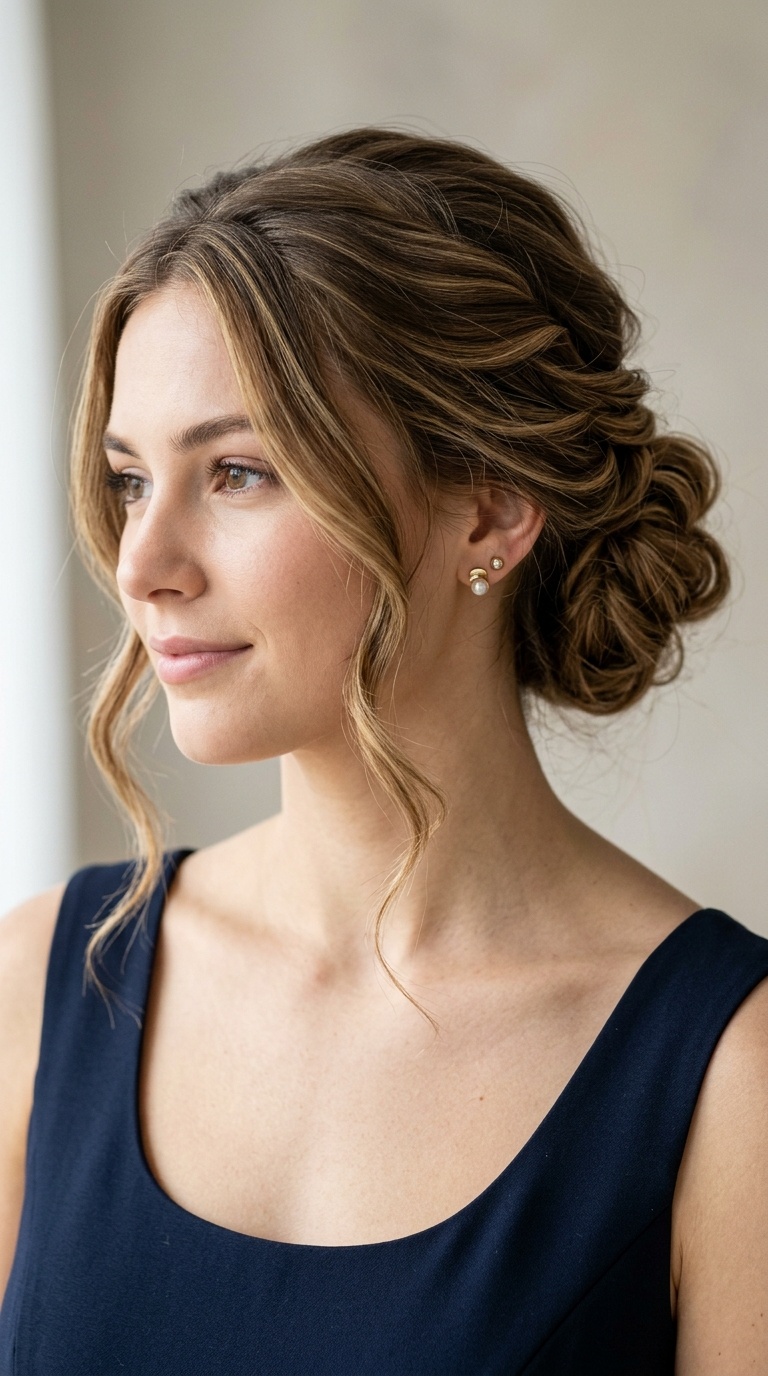 Loose Twisted Bun for Scoop Necklines