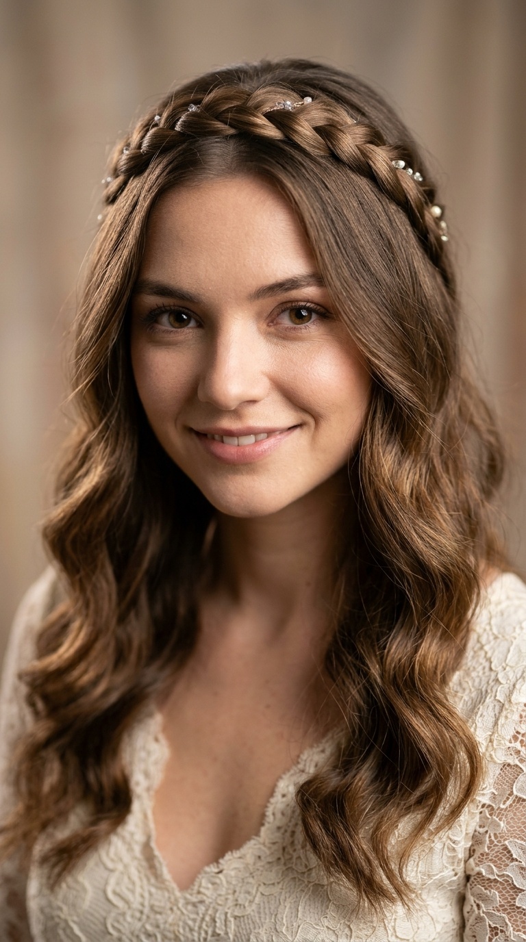 Loose Waves with a Braided Headband