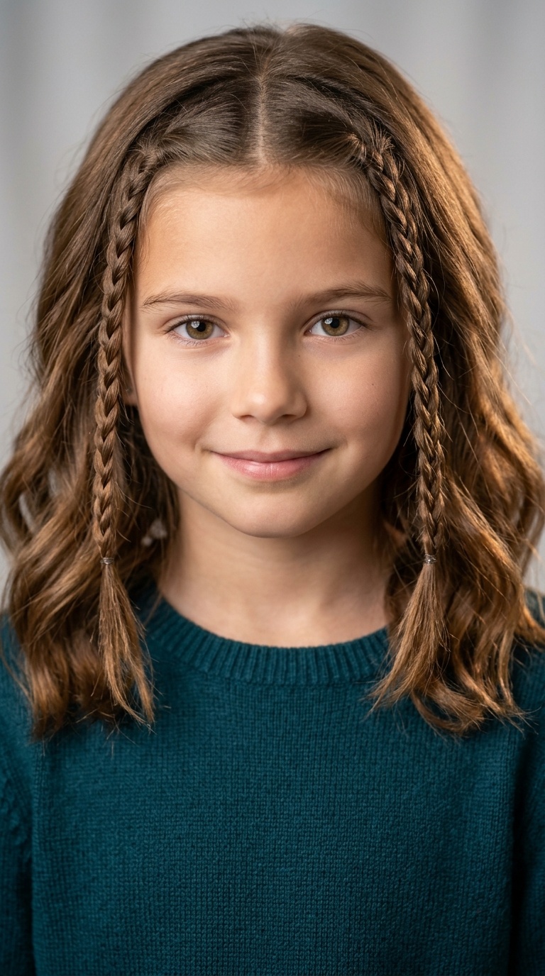 Loose Waves with Front Braids
