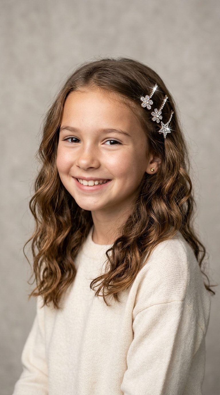 Loose Waves with Sparkly Clips