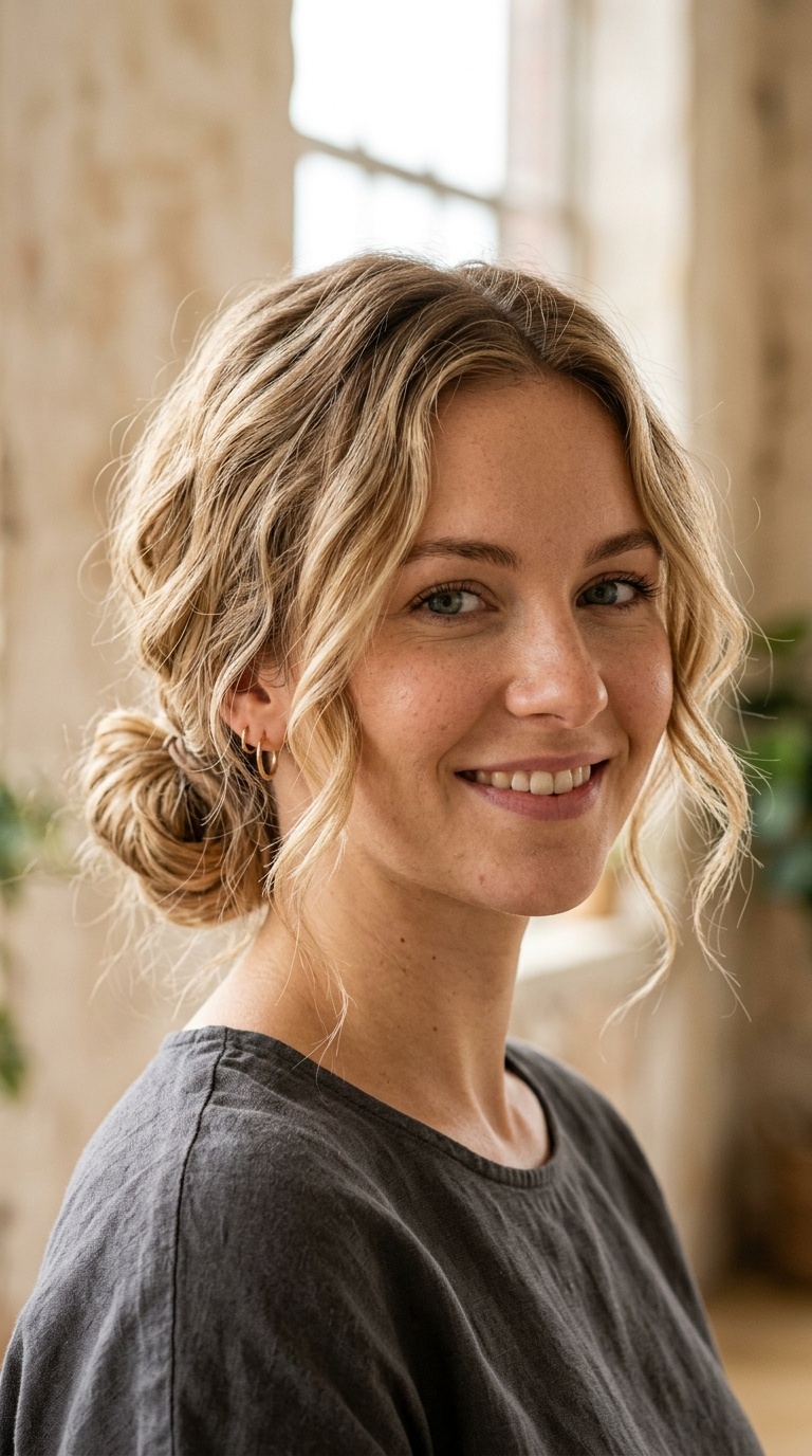 Loose Wavy Bun
