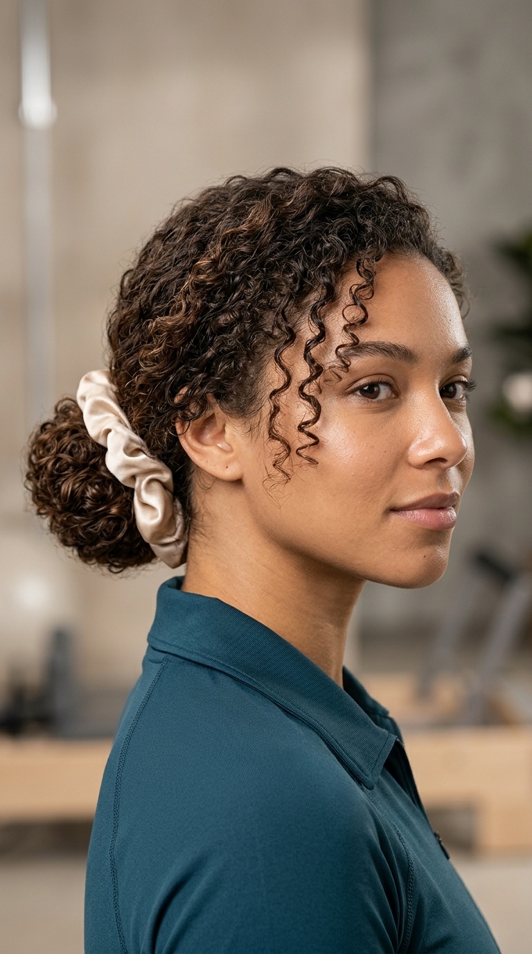 Low Bun with a Silk Scrunchie