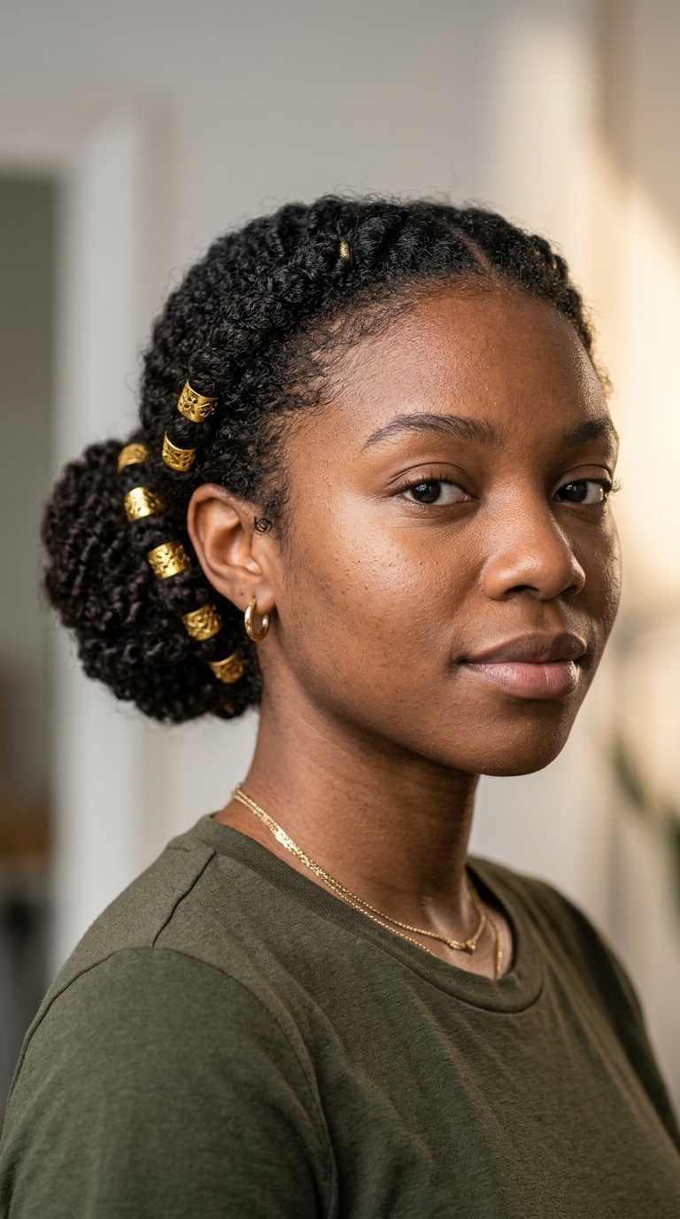 Low Bun with Gold Cuffs