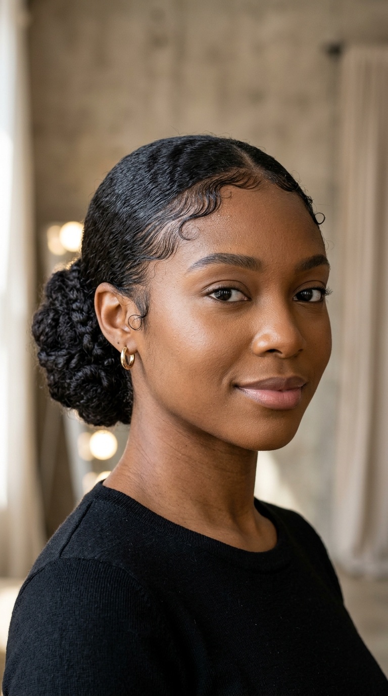 Low Bun with Intricate Edges