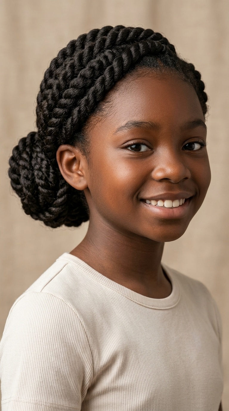 Low Bun with Jumbo Twists