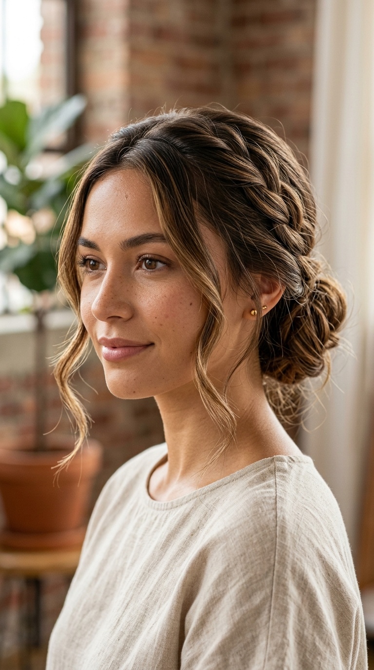 Low Bun with Loose Tendrils