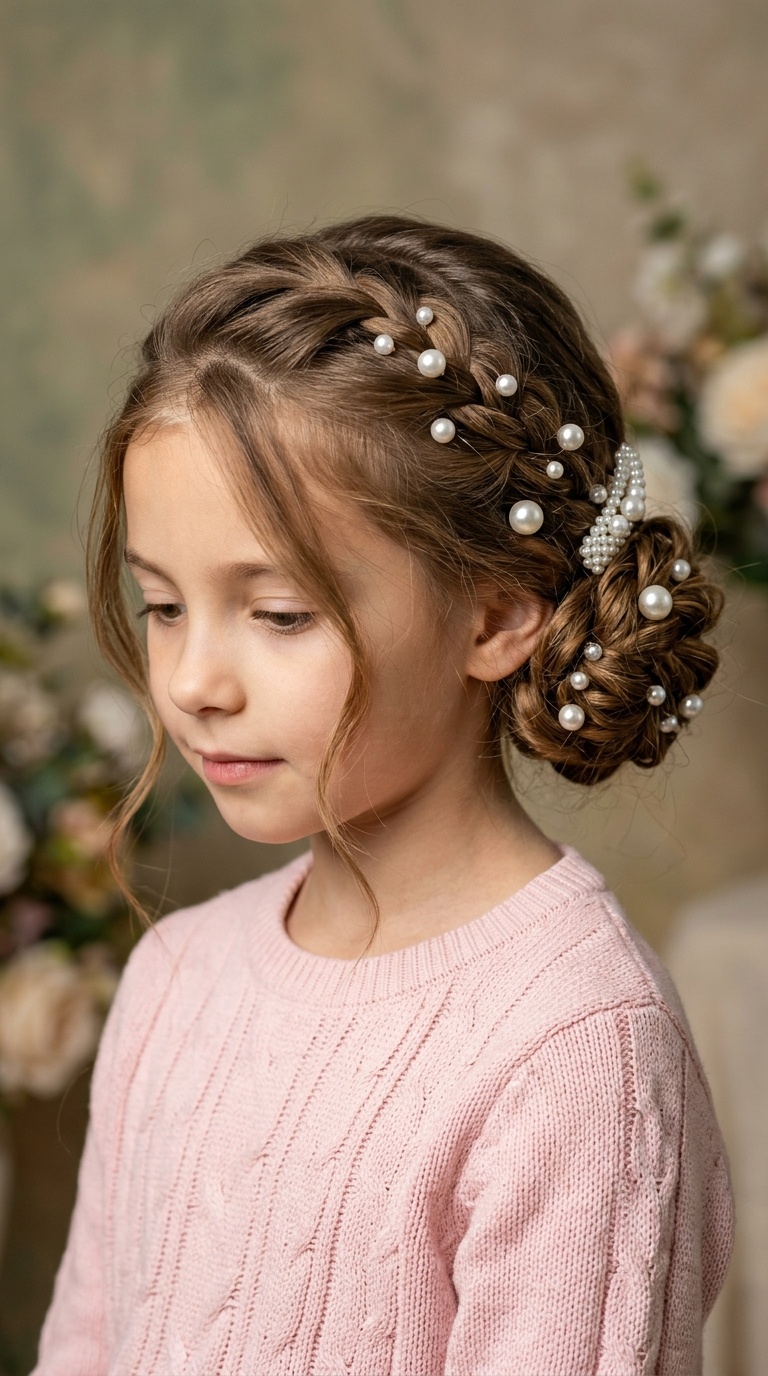 Low Bun with Pearl Accessories
