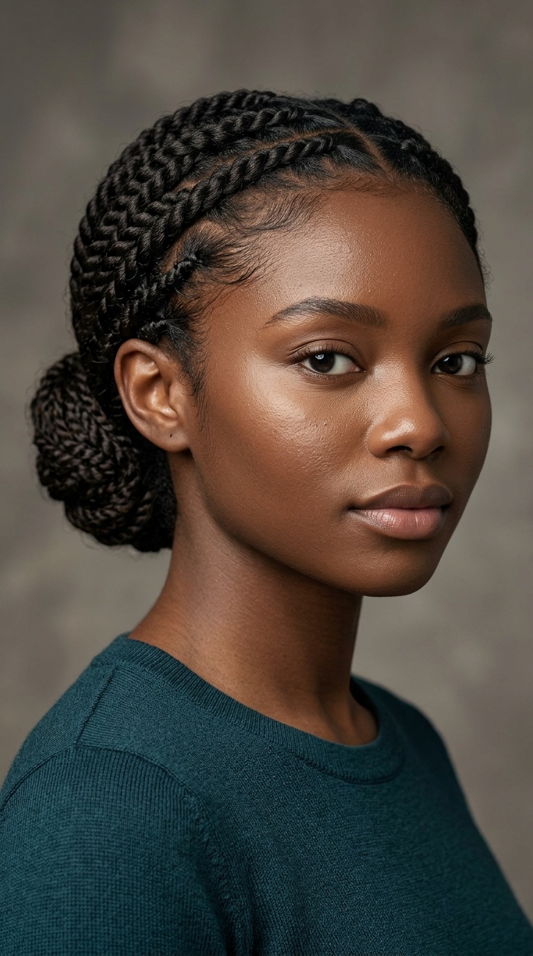 Low Chignon Flat Twists