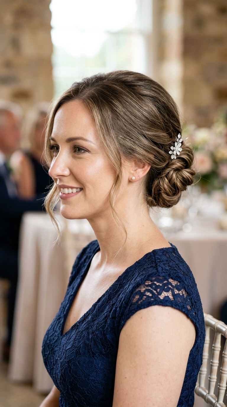 Low Chignon for Bob Length