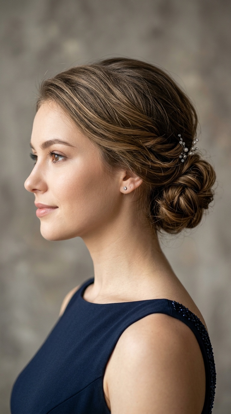 Low Chignon for Short Lengths