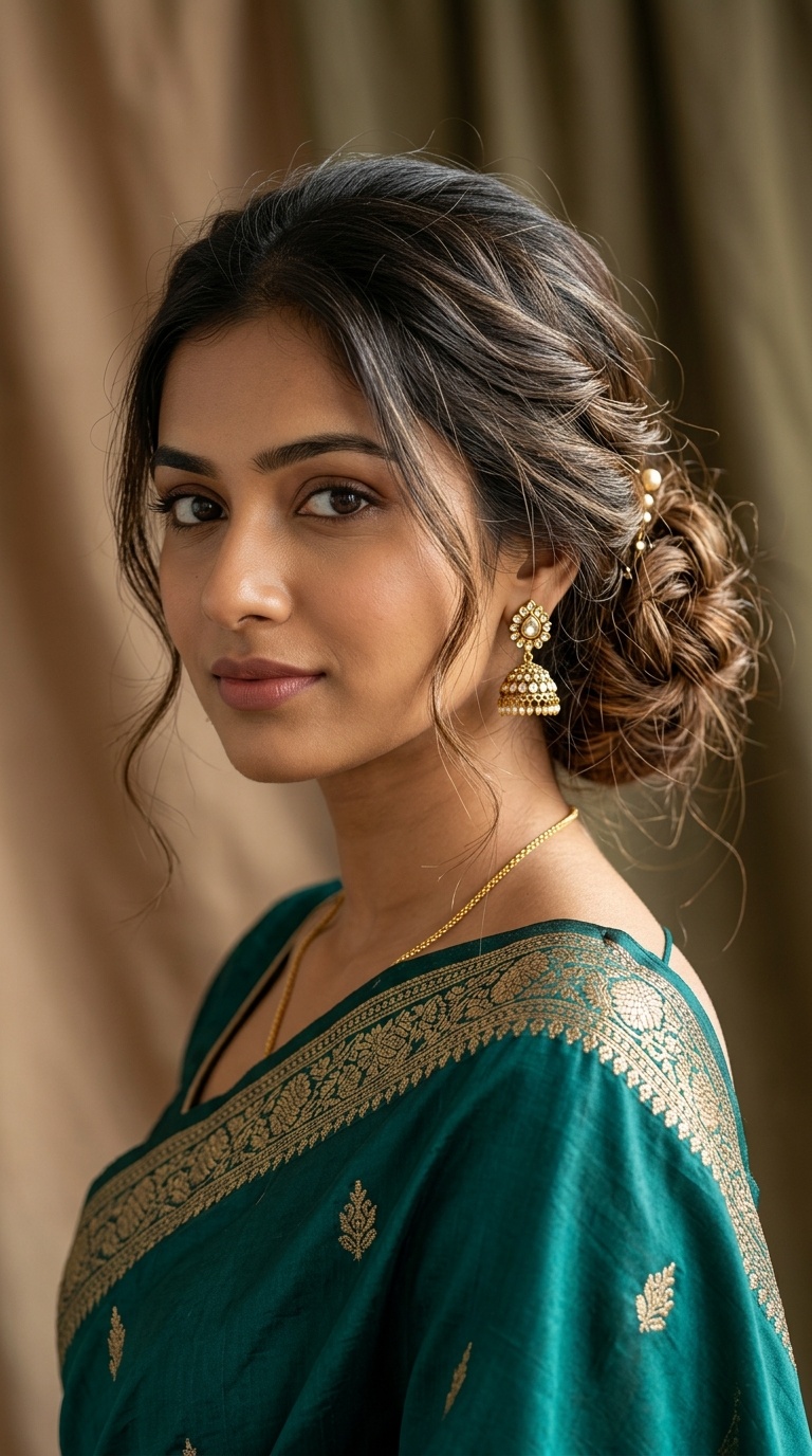 Low Chignon Messy Style