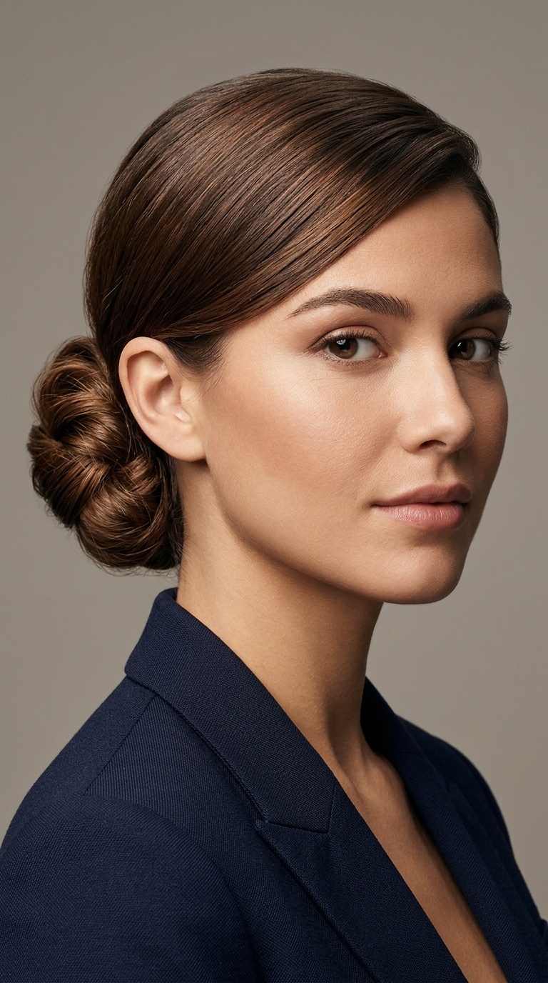 Low Chignon with a Side Part