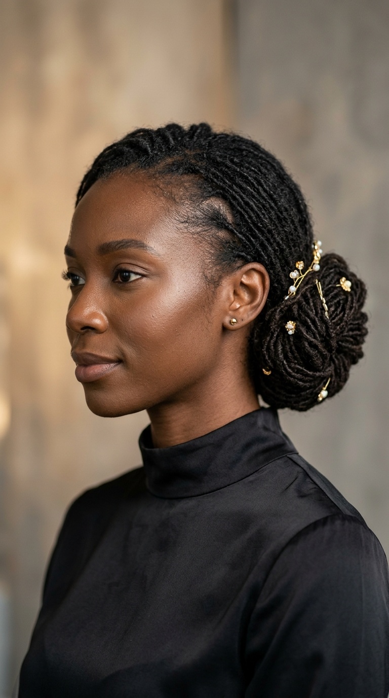 Low Chignon with Accents