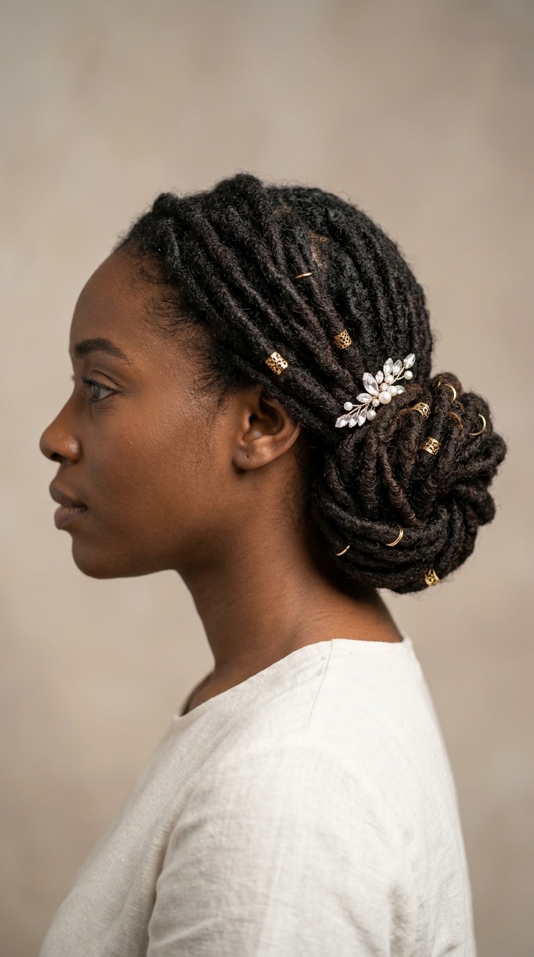 Low Chignon with Accessories