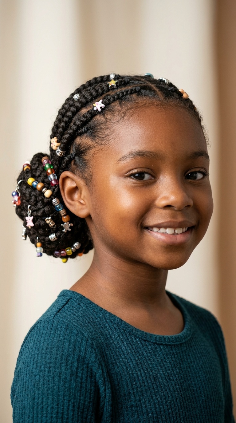 Low Chignon with Bead Charms