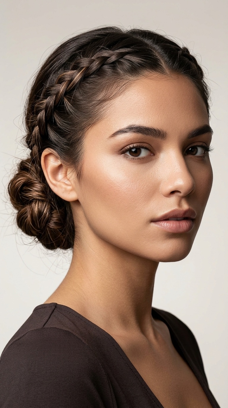 Low Chignon with Braided Accents