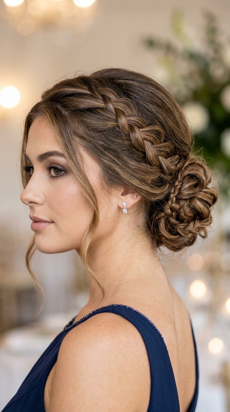 Low Chignon with Braided Detail