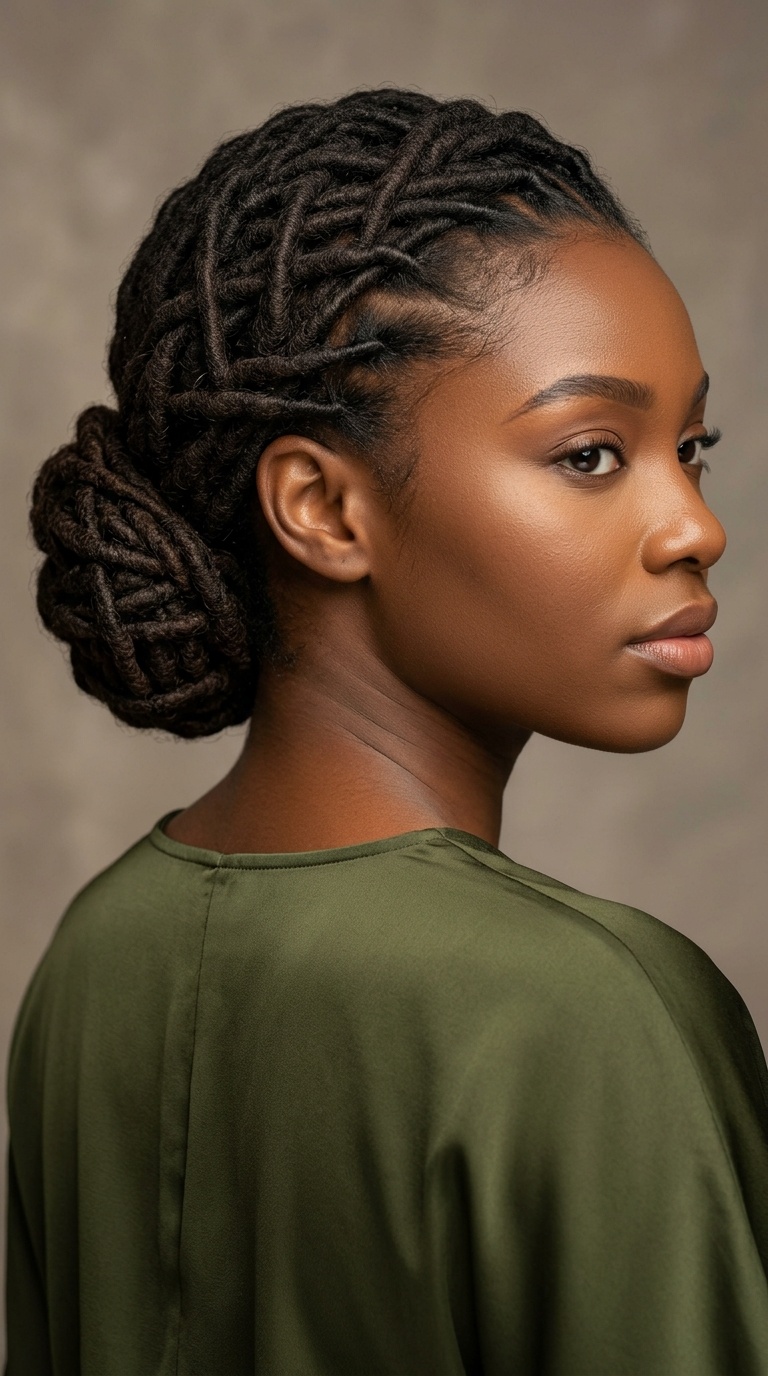 Low Chignon with Criss-Cross Back
