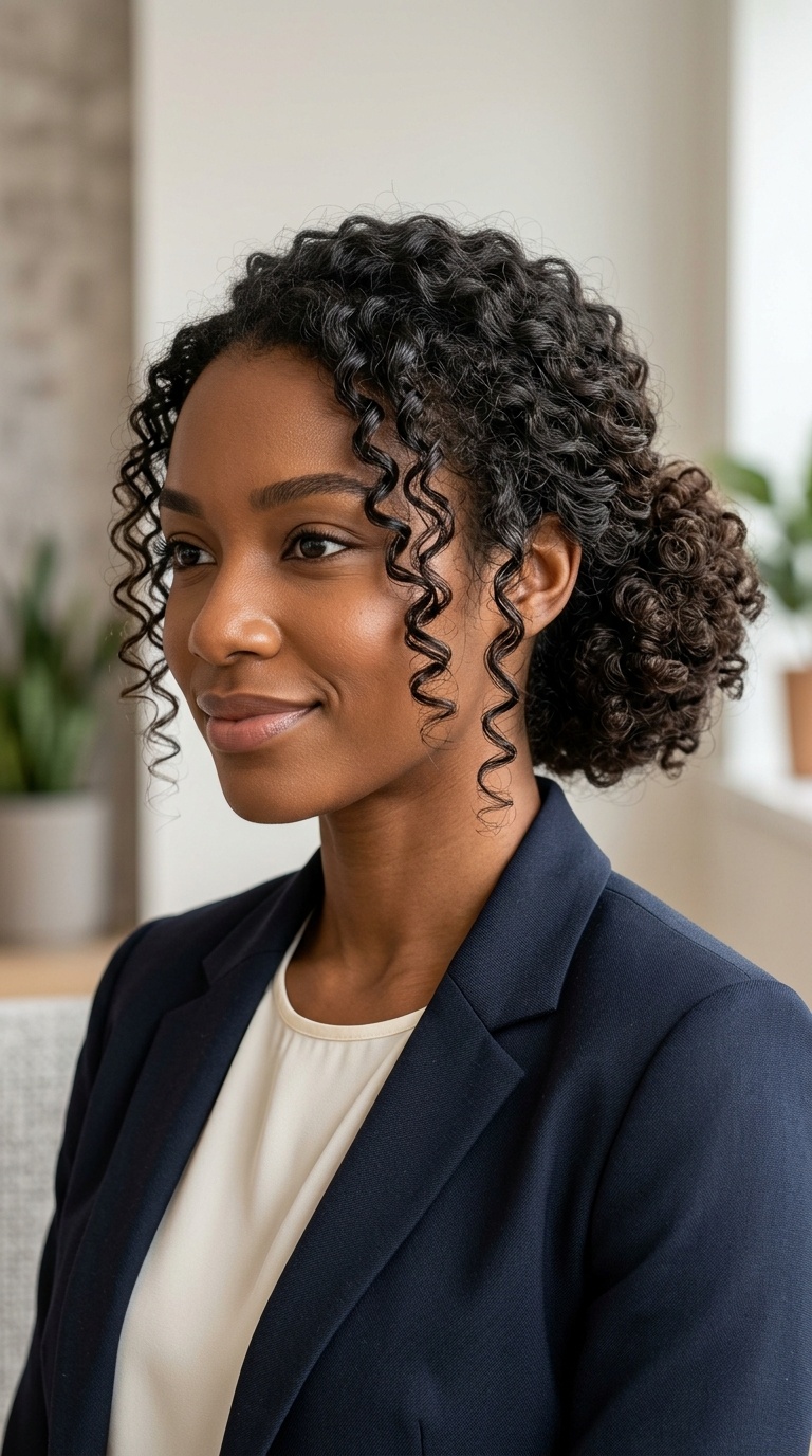 Low Chignon with Defined Ringlets