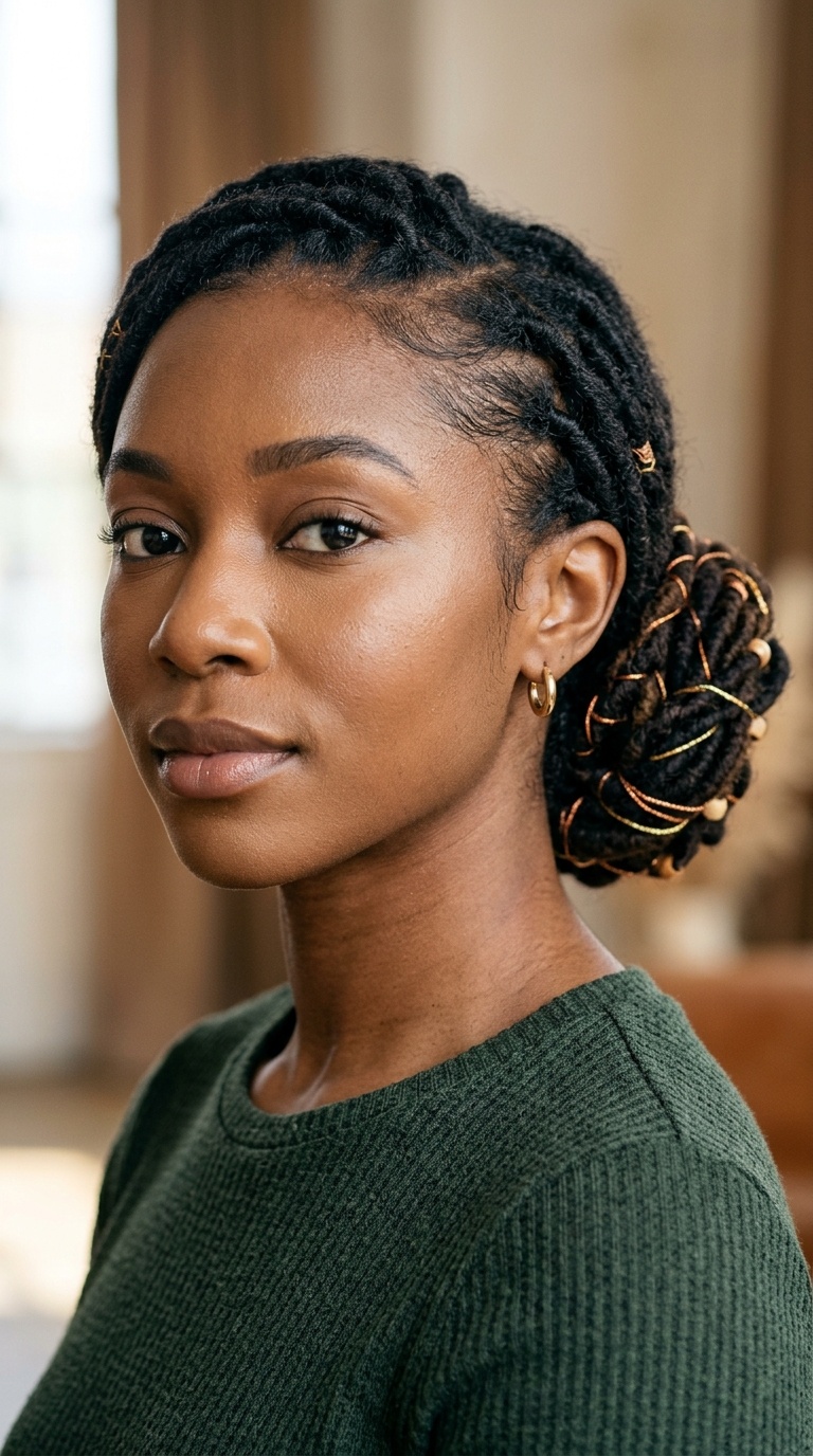 Low Chignon with Loc Wraps