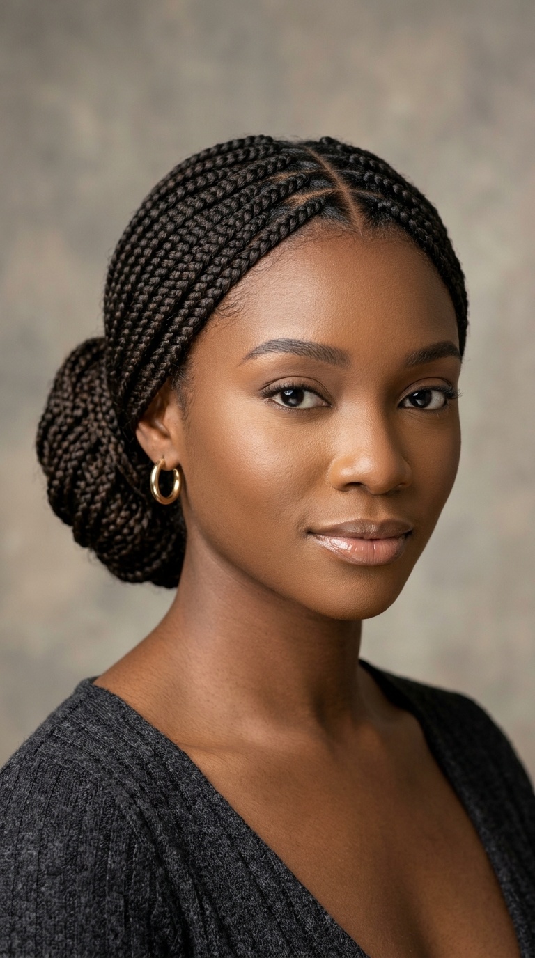 Low Chignon with Middle Part