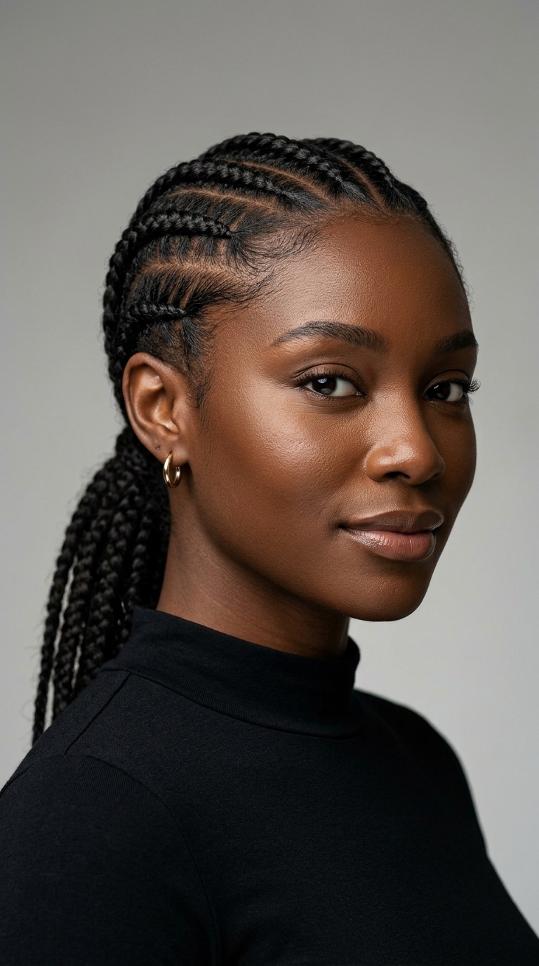 Low Cornrow Ponytail