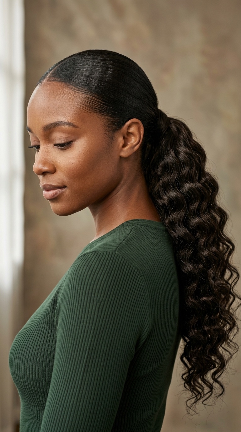 Low Deep Wave Extension Ponytail